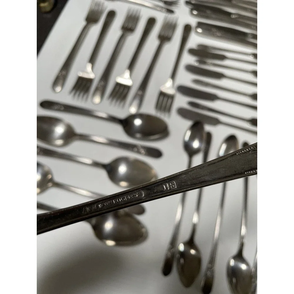 Vintage Rogers Mfg. Co. Triumph Silver Plate Flatware 39 Pieces Forks Spoons